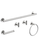 HOMEMYSTIQUE 5 Pcs Brushed Nickel Bathroom Hardware Set, SUS304 Stainless Steel 26 Inch Hand Towel Bar, Toilet Paper Holder, Tow