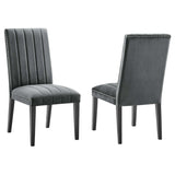 Modway Gray Catalyst Velvet Set of 2 Dining Side Chairs EEI-5081-GRY