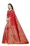 Sugathari Womens Banarasi Saree Pure Kanjivaram Silk Saree Soft New Ladies 2023 Design Wear Pattu Sarees Latest Cotton Party Sari Collections With Blouse Piece For Wedding Sadi (Sam Pari-161 Red)