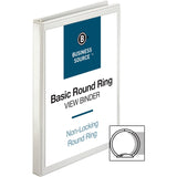 Business Source 09951 View Binder, w/ 2 Inside Pockets, 1/2Inch Capacity, White