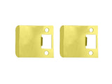 QCAA Solid Brass Extended Lip Strike, 3''X2-1/4, Polish Brass, 2 Pack, Made in Taiwan