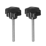 HARFINGTON 2pcs Star Knobs M8 x 80mm 304 Stainless Steel Threaded Stud 46mm Plastic 6-Star Head Hand Tightening Thumb Screw Clam