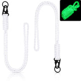 Frienda 2 Set Heavy Duty Paracord Lanyard Necklace Whistles Strap Braided 550 Keychain Lanyard for Outdoor Activities (White)