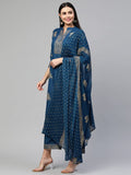 Gosriki Women'S Cotton Blend Straight Embellished Kurta With Palazzo & Dupatta (Farida Blue_Xxl-Go_Blue_Xx-Large),Blue,2,B0B9Y2WWS6