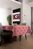 University of Georgia Bulldogs Disposable Tablecloth, 9ft x 4.5ft, Red and White, Birthday, Graduation, and Football Game Day Pa