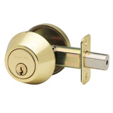 Copper Creek DB2410PB Single Cylinder Deadbolt, Polished Brass
