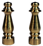 Creative Hobbies ELY1465 Solid Brass Finial for Lamp Shades 11/2 Inch Tall, Pack of 2