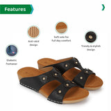 Ortho Joy Doctor Slipper For Women Fancy || Orthopedic Women'S Slipper || Comfortable Regular Wear Slippers For Women,Black,7,B0C3VS8L8G