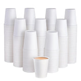 JOLLY PARTY 300 Pack 8 oz Disposable Paper Coffee Cup, Hot/Cold Beverage Drinking Cups for Water, Paper Coffee Cups, White Paper