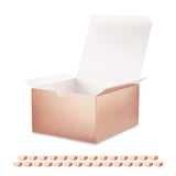ROSEGLD 30 Gift Boxes 8x8x4 Inches With Lids, Bridesmaid Proposal Boxes for Light Weight Gifts (Glossy Rose Gold With Grass Text