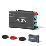 RENOGY REGO 700W Pure Sine Wave Power Inverter, 12V DC to 120V AC, 1400W Peak Power, 16.4FT Remote Controller, Solar/Car/RV Inve