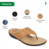 Ortho Joy Doctor Slippers | Soft Fancy Chappal For Women | Comfortable Footwear For Women,Beige,4,B0B4NP782X