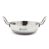 coconut Stainless Steel Hammered Kadai/3MM Hammered Kadai/Cookware for Kithchen Essentials 1 Unit Capacity 1000ML, Color