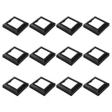 JarThenaAMCS 12Pcs PVC Post Skirt 3.5 x 3.5 Inch Black Post Base Cover Split Style PVC Fence Post Sleeve Reusable Column Wraps P