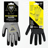 OPNBar Nitrile Coated Work Gloves - Touchscreen Compatible, A3 Cut Resistant, Reinforced Thumb Crotch, Safer Grip for Work (3-Pa