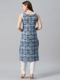 Gosriki Women'S Rayon Blend Straight Printed Kurta (Ccd Blue-Gs_M_Blue_Medium),Blue,,B0CX8TS1SC