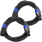 Seismic Audio - SPXC-10-2Pack - Pair of 10 Foot Professional Speakon Extension Cables - Speakon Male to Speakon Female - 12AWG 2