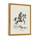 ARTZIO Framed Western Simple Decor,Black And White Cowboy Wall Art,Horse Pictures Boys Room Wall Decor,Cool Stuff For Boys,Offic