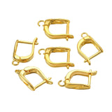 TRENDIVIBE 6X Earring French Hooks Jewelry Making Earwire for Pendant Earrings Birthday Gold Square