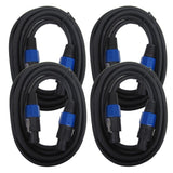 Seismic Audio - TW12S25 (Pack of 4) - 25 Foot Speakon to Speakon PA/DJ Speaker Cable - 2 Conductor - 12 Guage