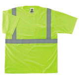 Ergodyne GloWear 8289 Safety TShirt, High Visibility Polyester, ANSICompliant Reflective, Chest Pocket, Type R, Class 2