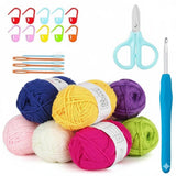 Mehransh Crochet Hobby Kits For Beginners | Complete Diy Starter Set With Yarn, Ergonomic Crochet Hooks, Plastic Needles, Stitch