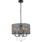 Living District Elise 4-Light Transitional Metal Pendant In Black Finish