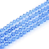 2000pcs Czech Faceted Bicone Crystal Glass Beads Spacer Bulk 4mm (0.16 Inch) Small Light Sapphire Blue