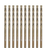 Metric Cobalt Drill Bits 3.3mm 10PCS, M35 high Speed Steel, high Hardness Straight Shank Drill, Mechanical or Hand Drill for Dri
