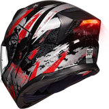 ILM Motorcycle Dual Visor Modular Flip up Full Face Helmet with LED Tail Light and Sun Visor DOT Model 906L(Lightning,X-Large)