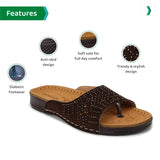Ortho Joy Doctor Fancy Slipper For Women || Orthopedic Women'S Slipper || Regular Wear Slippers For Women,Brown,3,B0C4127NR5