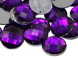 Allstarco 10mm Purple Amethyst CH05 Flat Back Sew On Round Beads Acrylic Rhinestones Sewing Plastic Gems with Holes for Jewelry,