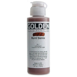Fluid Acrylics by GOLDEN, Burnt Sienna, 4 fl. oz. Bottle, Professional Acrylic Paint, SemiOpaque