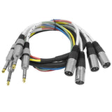 Seismic Audio - SAXT-4x5M - 4 Channel 1/4 TRS to XLR Male Snake Cable - 5 Feet Long - Serviceable Ends - Pro Audio Effects Snake