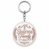 M Men Style Personalized Family Polymer Keychain With Custom Name 50 Mm Pink And White Skey2026689