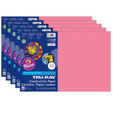 Construction Paper, Shocking Pink, 12 x 18, 50 Sheets Per Pack, 5 Packs