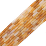 BEADIA Natural Yellow Jade Tube Beads Cylinder 4x13mm 38cm/Strand Stone Beads for Jewelry Making