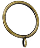 48 Pcs 1.5Inch Inner Diameter Curtain Rings with Eyelets,Fits Up to 1 1/4Inch Rod Antique Brass