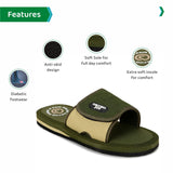 Ortho Joy Extra Soft Doctor Ortho Slippers/Comfortable Slippers For Men || Regular Wear Slippers For Men,Green-Cream,12,B0BJ2H3VBN