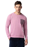 Fyltr Men'S Casual Raglan Sleeve Sweatshirt With Pocket Detail - Full Sleeve | Rib Hem & Cuff | Casual Winterwear For Men Peony Pink,Peony Pink,Peony Pink,Xl