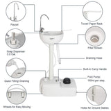 VINGLI Upgraded Portable Sink and Toilet Combo| Self-contained 5 Gal Hand Washing Station & 5.3 Gal Flushing Toilet, Perfect for