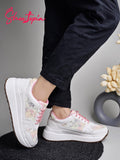 Shoetopia Smart Casual Pink Sneakers For Girls-Eu36,Bronze,3,B0D5HGDP1J