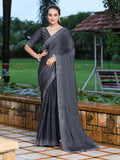 Satrani Womens Pure Georgette Saree (3186S137N_Grey)