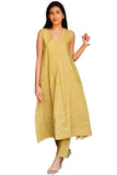 Anni Designer Women'S Rayon Viscose Printed A-Line Kurta With Pant (Tishya Yellow_S_Yellow_Small),Yellow,S,,,