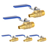 (Pack of 5) EFIELD 1/2 Inch Crimp Pex X 1/2 Inch Male NPT Brass Shut-off Ball Valve for Plumbing Application, ASTM F1807, Blue L