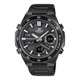 Casio Edifice Efv-C110Dc-1Adf Black Analog-Digital Dial Black Stainless Steel Band Men'S Watch World Time 10 Year Battery Ed601