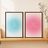 SoulAbiti See the good Trust the Process Framed Wall Art Print Set of 2 12x18 inch Dark Brown Frame PlexiGlass Aura Art Prints