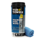 Tub O' Towels Heavy Duty Stainless Steel Cleaner Wipes, 40 Count, with 12x 12: Micro Fiber Cloth