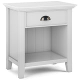 SIMPLIHOME Acadian SOLID WOOD 24 Inch Wide Rustic Bedside Nightstand Table in White, For the Living Room and Bedroom