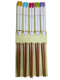 EZ Life Oriental Wooden Chopsticks 5 Pairs Reusable Set White